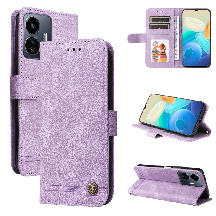Skin Feel Life Tree Metal Button Leather Phone Case, For vivo Y02s, For vivo Y75 4G / S10e, For vivo Y77 5G, For Xiaomi Poco C40, For Xiaomi Poco M4 5G