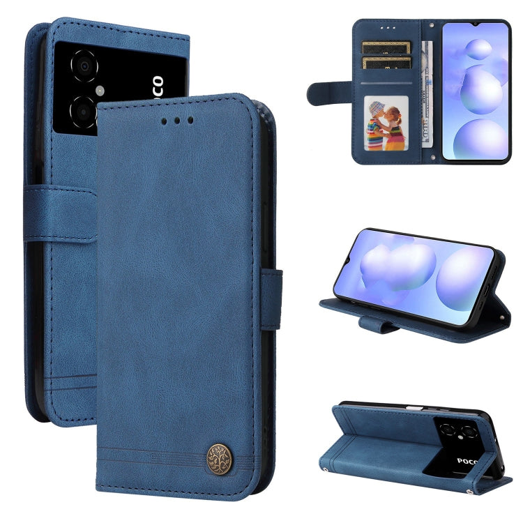 Skin Feel Life Tree Metal Button Leather Phone Case, For vivo Y02s, For vivo Y75 4G / S10e, For vivo Y77 5G, For Xiaomi Poco C40, For Xiaomi Poco M4 5G