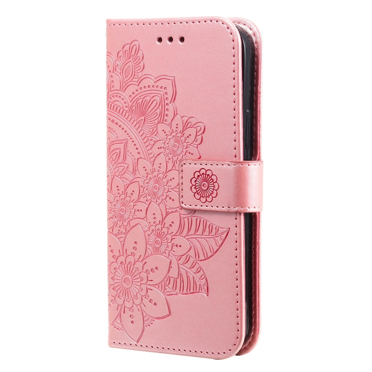 7-petal Flowers Embossing Leather Phone Case, For vivo Y02s, For vivo Y75 4G / S10e, For vivo Y77 5G, For Xiaomi Poco C40, For Xiaomi Poco M4 5G