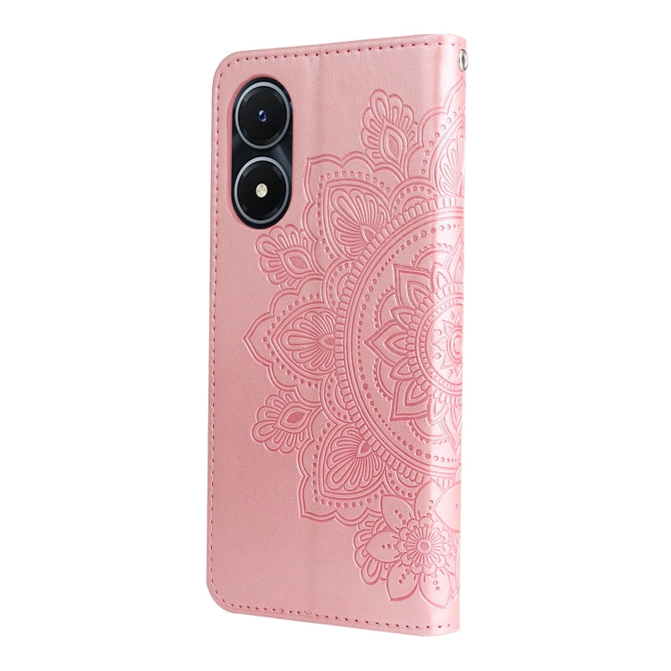 7-petal Flowers Embossing Leather Phone Case, For vivo Y02s, For vivo Y75 4G / S10e, For vivo Y77 5G, For Xiaomi Poco C40, For Xiaomi Poco M4 5G
