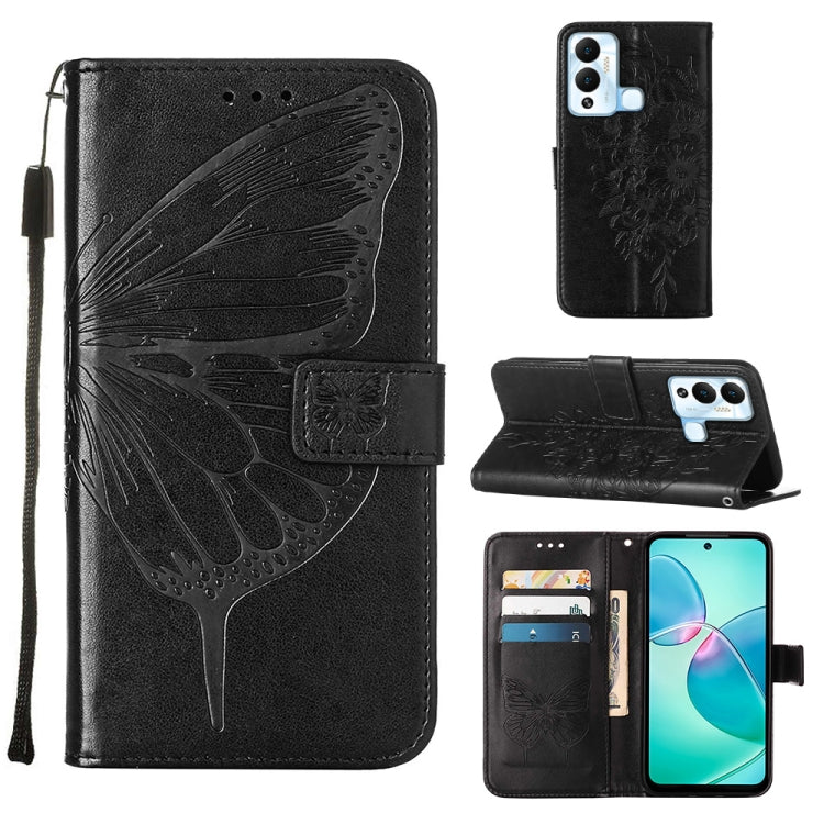 Embossed Butterfly Flip Leather Phone Case, For Infinix Hot 12 Play/Hot 12 Play NFC X6816C, For Infinix Hot 12i X665, For Infinix Hot 12 X6817, For Infinix Note 12 Pro 4G, For Infinix Note 12 Pro 5G, For Infinix Note 12 G96