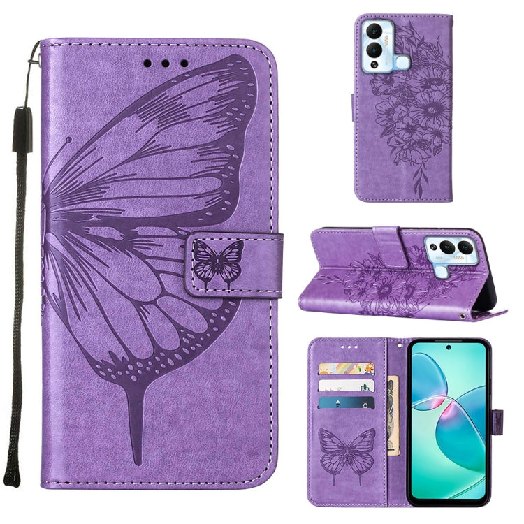 Embossed Butterfly Flip Leather Phone Case, For Infinix Hot 12 Play/Hot 12 Play NFC X6816C, For Infinix Hot 12i X665, For Infinix Hot 12 X6817, For Infinix Note 12 Pro 4G, For Infinix Note 12 Pro 5G, For Infinix Note 12 G96