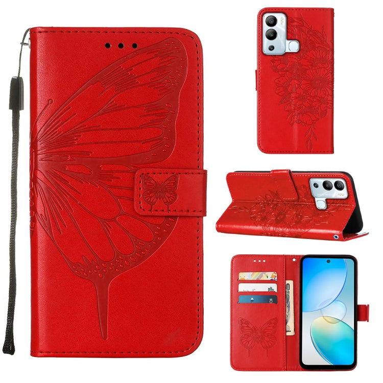 Embossed Butterfly Flip Leather Phone Case, For Infinix Hot 12 Play/Hot 12 Play NFC X6816C, For Infinix Hot 12i X665, For Infinix Hot 12 X6817, For Infinix Note 12 Pro 4G, For Infinix Note 12 Pro 5G, For Infinix Note 12 G96