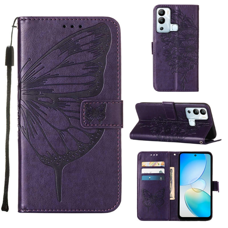 Embossed Butterfly Flip Leather Phone Case, For Infinix Hot 12 Play/Hot 12 Play NFC X6816C, For Infinix Hot 12i X665, For Infinix Hot 12 X6817, For Infinix Note 12 Pro 4G, For Infinix Note 12 Pro 5G, For Infinix Note 12 G96