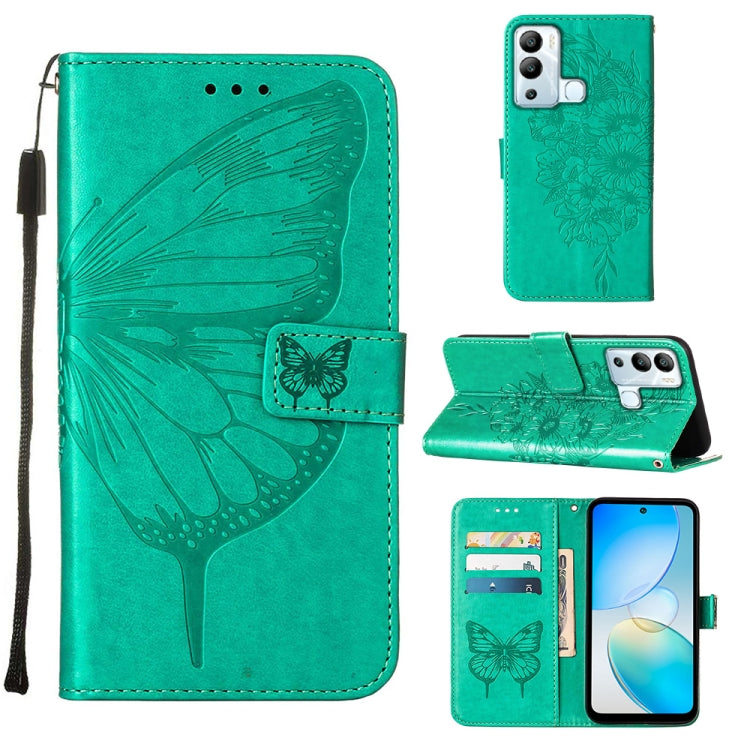 Embossed Butterfly Flip Leather Phone Case, For Infinix Hot 12 Play/Hot 12 Play NFC X6816C, For Infinix Hot 12i X665, For Infinix Hot 12 X6817, For Infinix Note 12 Pro 4G, For Infinix Note 12 Pro 5G, For Infinix Note 12 G96