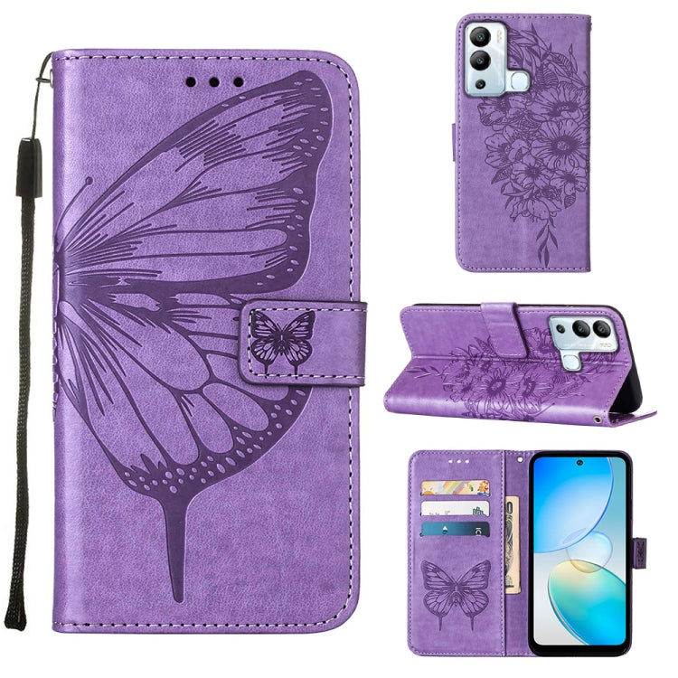 Embossed Butterfly Flip Leather Phone Case, For Infinix Hot 12 Play/Hot 12 Play NFC X6816C, For Infinix Hot 12i X665, For Infinix Hot 12 X6817, For Infinix Note 12 Pro 4G, For Infinix Note 12 Pro 5G, For Infinix Note 12 G96