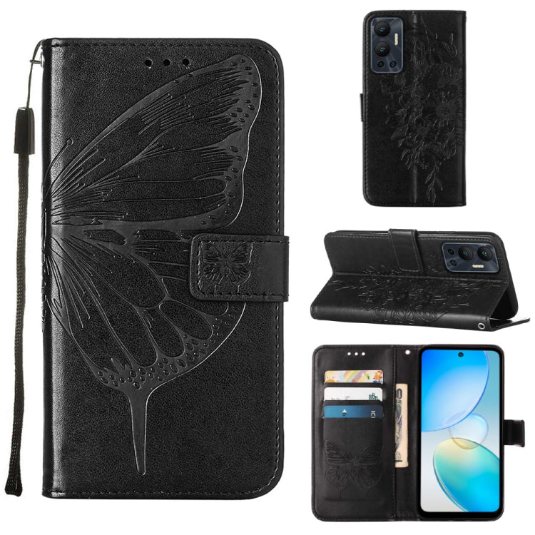 Embossed Butterfly Flip Leather Phone Case, For Infinix Hot 12 Play/Hot 12 Play NFC X6816C, For Infinix Hot 12i X665, For Infinix Hot 12 X6817, For Infinix Note 12 Pro 4G, For Infinix Note 12 Pro 5G, For Infinix Note 12 G96