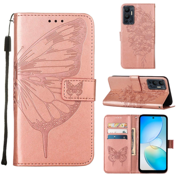 Embossed Butterfly Flip Leather Phone Case, For Infinix Hot 12 Play/Hot 12 Play NFC X6816C, For Infinix Hot 12i X665, For Infinix Hot 12 X6817, For Infinix Note 12 Pro 4G, For Infinix Note 12 Pro 5G, For Infinix Note 12 G96