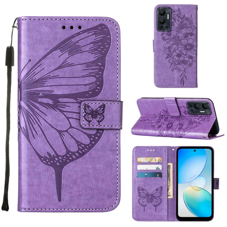 Embossed Butterfly Flip Leather Phone Case, For Infinix Hot 12 Play/Hot 12 Play NFC X6816C, For Infinix Hot 12i X665, For Infinix Hot 12 X6817, For Infinix Note 12 Pro 4G, For Infinix Note 12 Pro 5G, For Infinix Note 12 G96