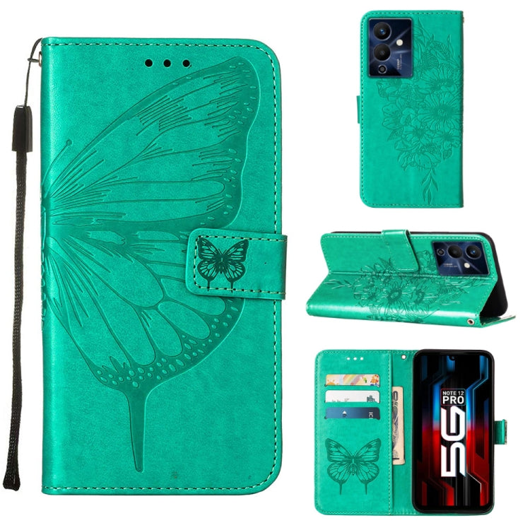 Embossed Butterfly Flip Leather Phone Case, For Infinix Hot 12 Play/Hot 12 Play NFC X6816C, For Infinix Hot 12i X665, For Infinix Hot 12 X6817, For Infinix Note 12 Pro 4G, For Infinix Note 12 Pro 5G, For Infinix Note 12 G96