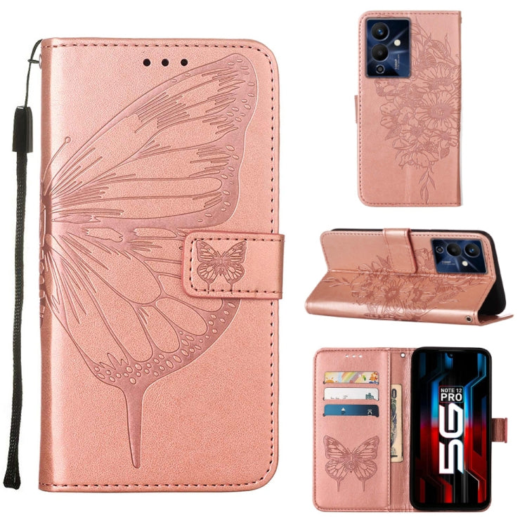 Embossed Butterfly Flip Leather Phone Case, For Infinix Hot 12 Play/Hot 12 Play NFC X6816C, For Infinix Hot 12i X665, For Infinix Hot 12 X6817, For Infinix Note 12 Pro 4G, For Infinix Note 12 Pro 5G, For Infinix Note 12 G96