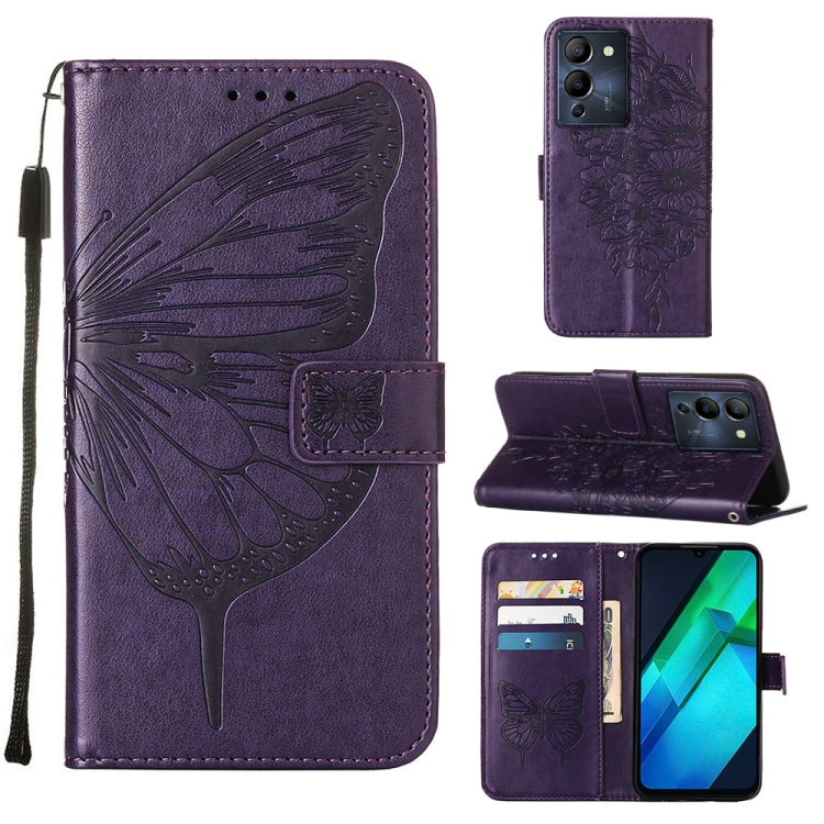 Embossed Butterfly Flip Leather Phone Case, For Infinix Hot 12 Play/Hot 12 Play NFC X6816C, For Infinix Hot 12i X665, For Infinix Hot 12 X6817, For Infinix Note 12 Pro 4G, For Infinix Note 12 Pro 5G, For Infinix Note 12 G96