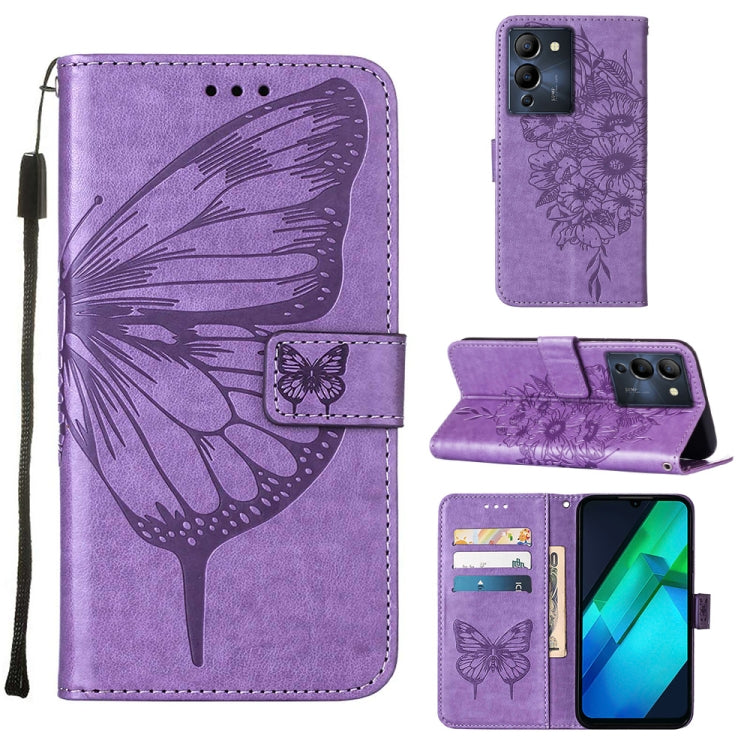 Embossed Butterfly Flip Leather Phone Case, For Infinix Hot 12 Play/Hot 12 Play NFC X6816C, For Infinix Hot 12i X665, For Infinix Hot 12 X6817, For Infinix Note 12 Pro 4G, For Infinix Note 12 Pro 5G, For Infinix Note 12 G96