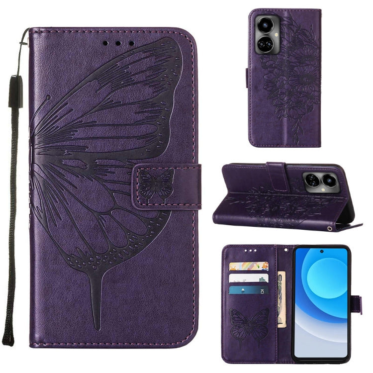 Embossed Butterfly Flip Leather Phone Case, For OnePlus 10T 5G Global, For Tecno Camon 19, For Tecno Camon 19 NEO, For Tecno Camon 19 Pro 5G, For Tecno POP 6, For Tecno Pova 3/LE7