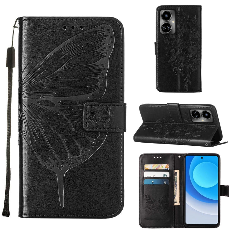 Embossed Butterfly Flip Leather Phone Case, For OnePlus 10T 5G Global, For Tecno Camon 19, For Tecno Camon 19 NEO, For Tecno Camon 19 Pro 5G, For Tecno POP 6, For Tecno Pova 3/LE7