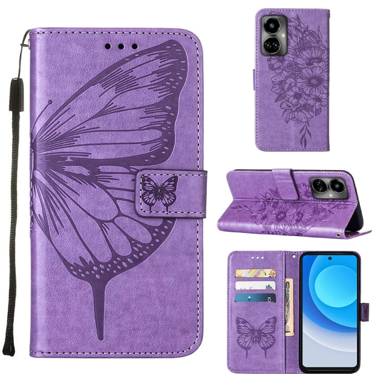 Embossed Butterfly Flip Leather Phone Case, For OnePlus 10T 5G Global, For Tecno Camon 19, For Tecno Camon 19 NEO, For Tecno Camon 19 Pro 5G, For Tecno POP 6, For Tecno Pova 3/LE7