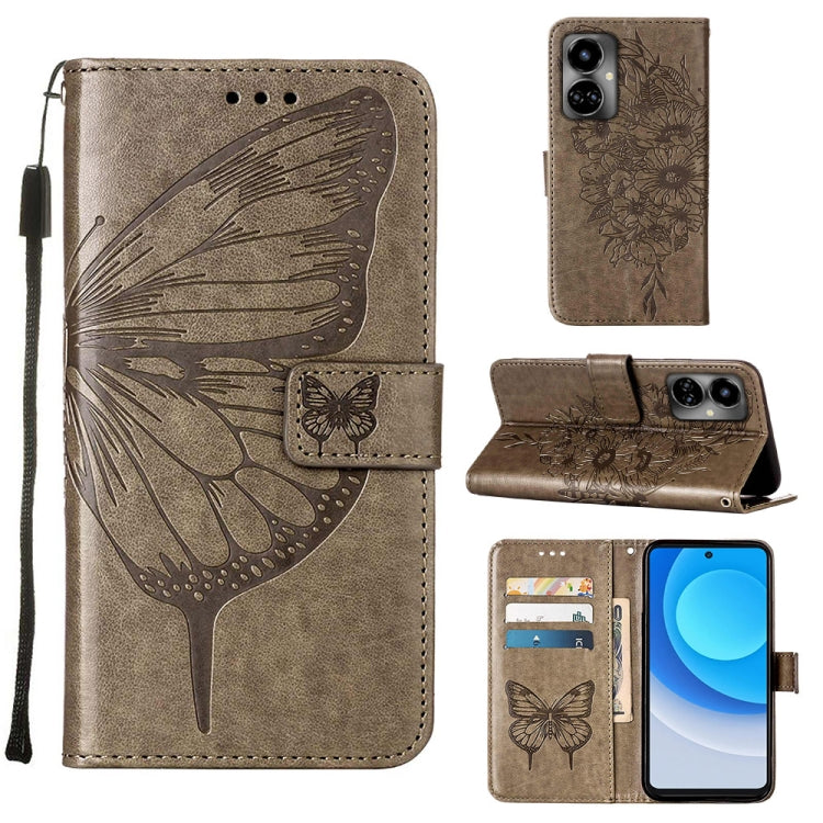 Embossed Butterfly Flip Leather Phone Case, For OnePlus 10T 5G Global, For Tecno Camon 19, For Tecno Camon 19 NEO, For Tecno Camon 19 Pro 5G, For Tecno POP 6, For Tecno Pova 3/LE7