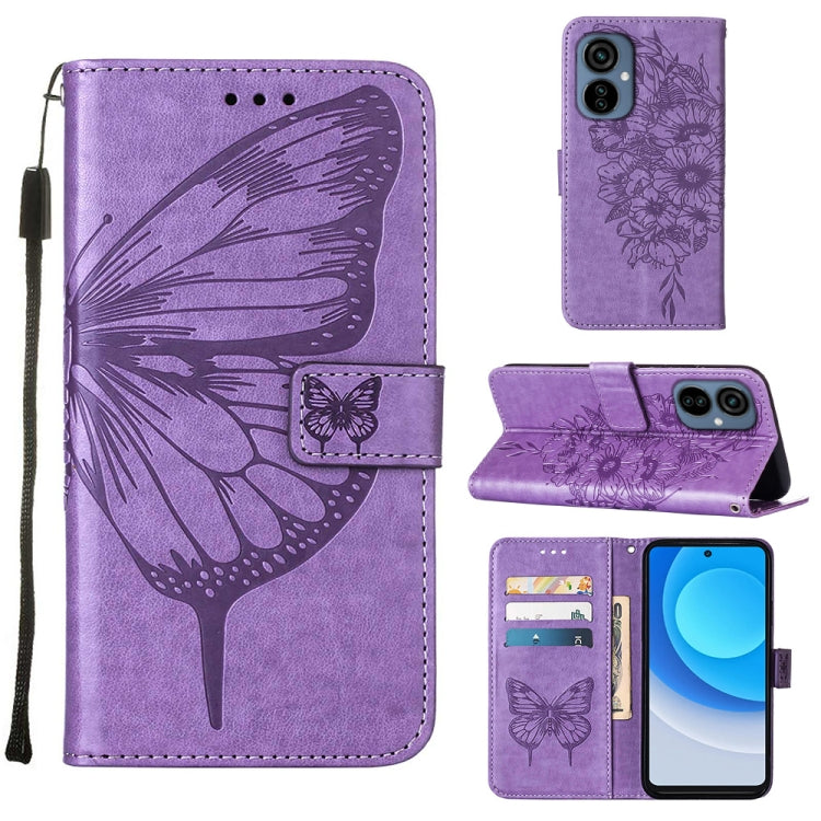 Embossed Butterfly Flip Leather Phone Case, For OnePlus 10T 5G Global, For Tecno Camon 19, For Tecno Camon 19 NEO, For Tecno Camon 19 Pro 5G, For Tecno POP 6, For Tecno Pova 3/LE7
