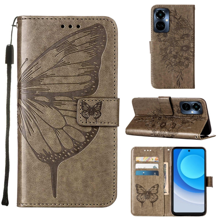 Embossed Butterfly Flip Leather Phone Case, For OnePlus 10T 5G Global, For Tecno Camon 19, For Tecno Camon 19 NEO, For Tecno Camon 19 Pro 5G, For Tecno POP 6, For Tecno Pova 3/LE7