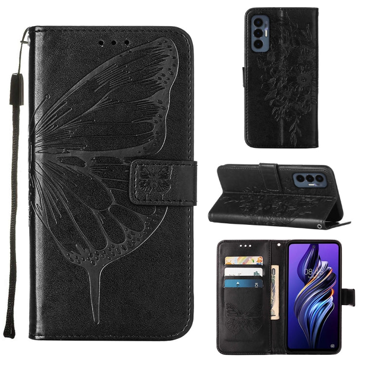 Embossed Butterfly Flip Leather Phone Case, For OnePlus 10T 5G Global, For Tecno Camon 19, For Tecno Camon 19 NEO, For Tecno Camon 19 Pro 5G, For Tecno POP 6, For Tecno Pova 3/LE7