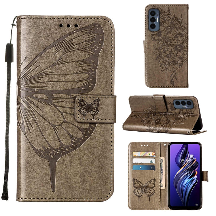 Embossed Butterfly Flip Leather Phone Case, For OnePlus 10T 5G Global, For Tecno Camon 19, For Tecno Camon 19 NEO, For Tecno Camon 19 Pro 5G, For Tecno POP 6, For Tecno Pova 3/LE7