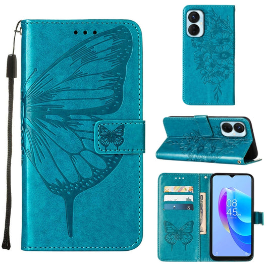 Embossed Butterfly Flip Leather Phone Case, For Tecno Spark 9 Pro/Spark 9T, For vivo S10e 5G/V23e 4G/V23E 5G/Y75 4G, For vivo Y02S, For vivo Y77 5G Global, For ZTE Blade A52, For ZTE Blade A72 5G