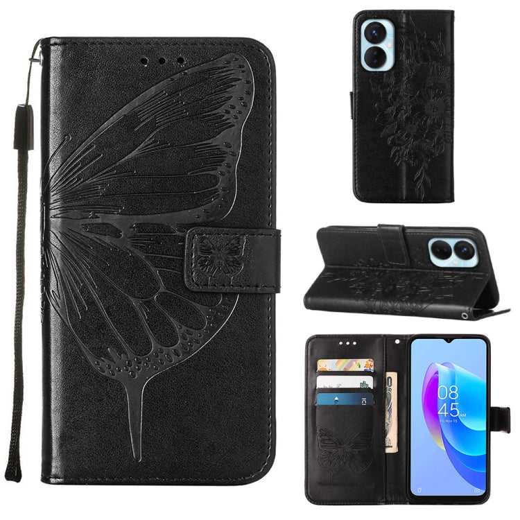 Embossed Butterfly Flip Leather Phone Case, For Tecno Spark 9 Pro/Spark 9T, For vivo S10e 5G/V23e 4G/V23E 5G/Y75 4G, For vivo Y02S, For vivo Y77 5G Global, For ZTE Blade A52, For ZTE Blade A72 5G