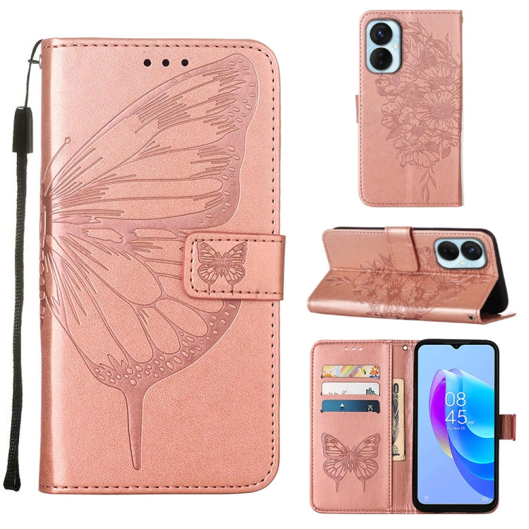 Embossed Butterfly Flip Leather Phone Case, For Tecno Spark 9 Pro/Spark 9T, For vivo S10e 5G/V23e 4G/V23E 5G/Y75 4G, For vivo Y02S, For vivo Y77 5G Global, For ZTE Blade A52, For ZTE Blade A72 5G