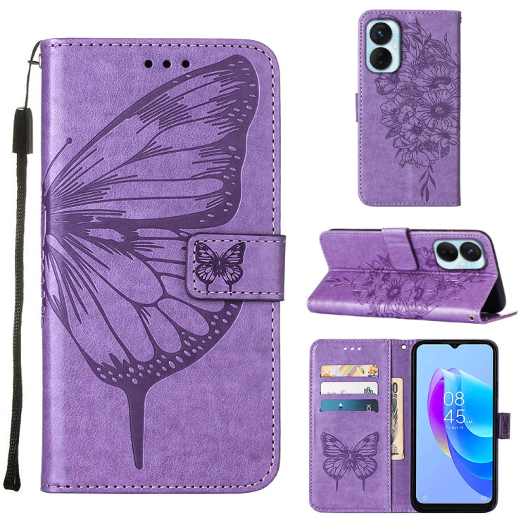 Embossed Butterfly Flip Leather Phone Case, For Tecno Spark 9 Pro/Spark 9T, For vivo S10e 5G/V23e 4G/V23E 5G/Y75 4G, For vivo Y02S, For vivo Y77 5G Global, For ZTE Blade A52, For ZTE Blade A72 5G