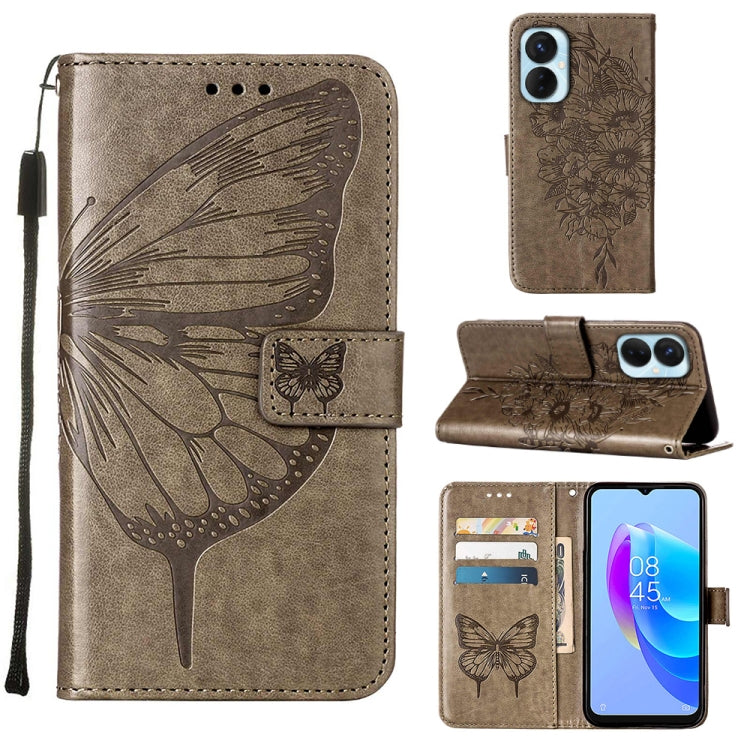 Embossed Butterfly Flip Leather Phone Case, For Tecno Spark 9 Pro/Spark 9T, For vivo S10e 5G/V23e 4G/V23E 5G/Y75 4G, For vivo Y02S, For vivo Y77 5G Global, For ZTE Blade A52, For ZTE Blade A72 5G