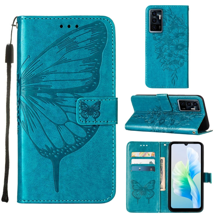 Embossed Butterfly Flip Leather Phone Case, For Tecno Spark 9 Pro/Spark 9T, For vivo S10e 5G/V23e 4G/V23E 5G/Y75 4G, For vivo Y02S, For vivo Y77 5G Global, For ZTE Blade A52, For ZTE Blade A72 5G