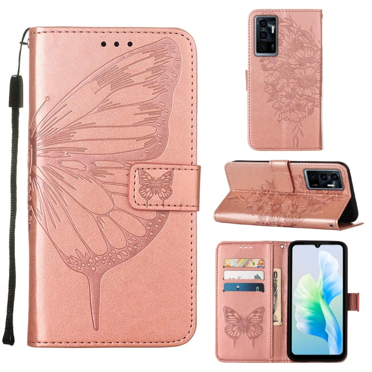 Embossed Butterfly Flip Leather Phone Case, For Tecno Spark 9 Pro/Spark 9T, For vivo S10e 5G/V23e 4G/V23E 5G/Y75 4G, For vivo Y02S, For vivo Y77 5G Global, For ZTE Blade A52, For ZTE Blade A72 5G