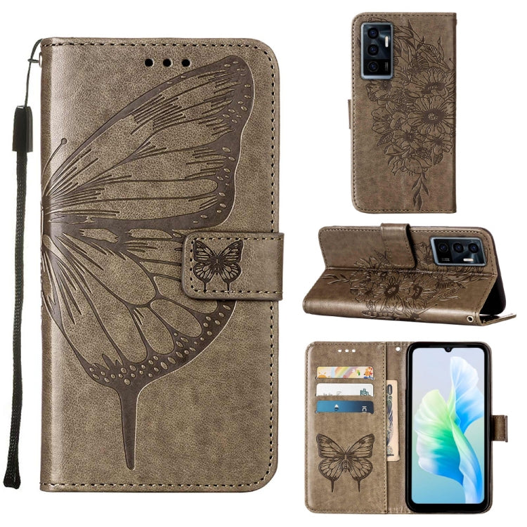 Embossed Butterfly Flip Leather Phone Case, For Tecno Spark 9 Pro/Spark 9T, For vivo S10e 5G/V23e 4G/V23E 5G/Y75 4G, For vivo Y02S, For vivo Y77 5G Global, For ZTE Blade A52, For ZTE Blade A72 5G