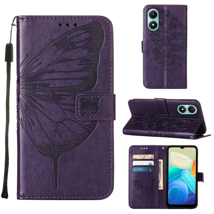 Embossed Butterfly Flip Leather Phone Case, For Tecno Spark 9 Pro/Spark 9T, For vivo S10e 5G/V23e 4G/V23E 5G/Y75 4G, For vivo Y02S, For vivo Y77 5G Global, For ZTE Blade A52, For ZTE Blade A72 5G