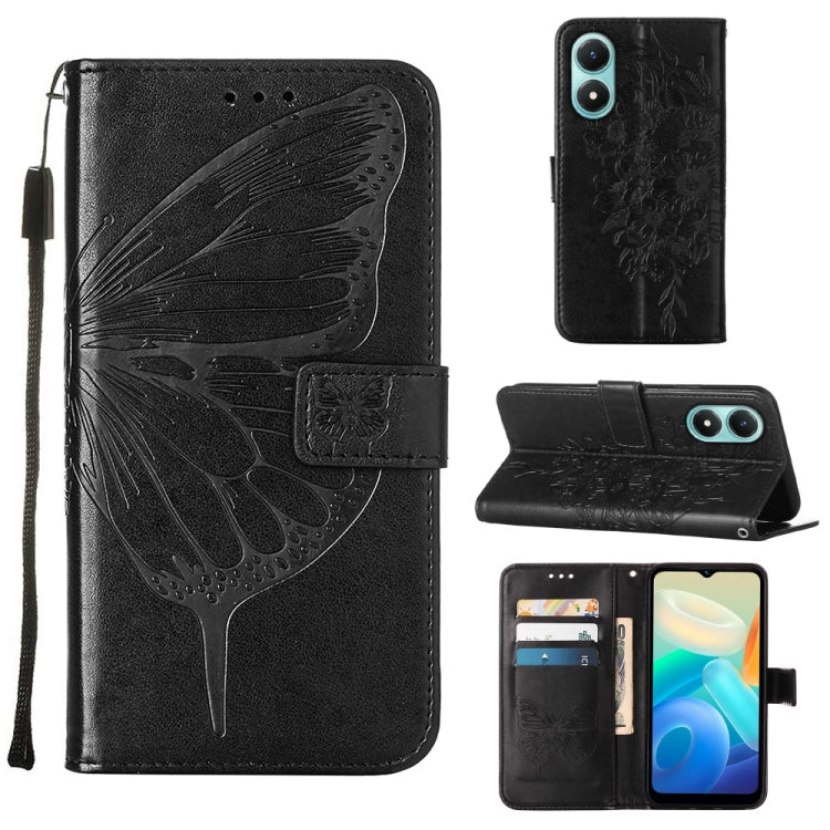 Embossed Butterfly Flip Leather Phone Case, For Tecno Spark 9 Pro/Spark 9T, For vivo S10e 5G/V23e 4G/V23E 5G/Y75 4G, For vivo Y02S, For vivo Y77 5G Global, For ZTE Blade A52, For ZTE Blade A72 5G