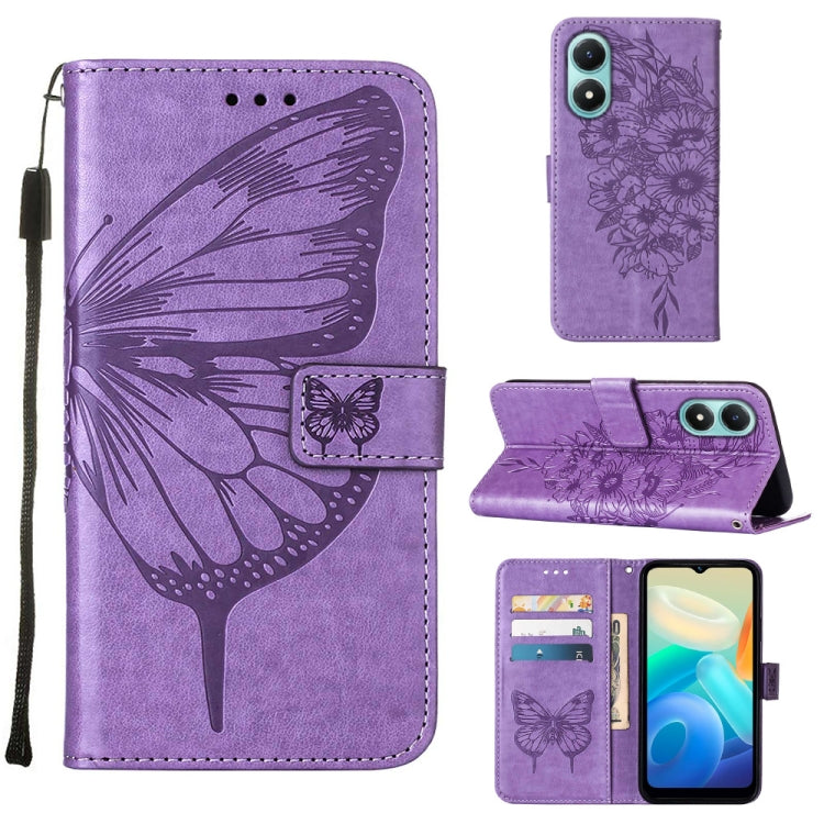Embossed Butterfly Flip Leather Phone Case, For Tecno Spark 9 Pro/Spark 9T, For vivo S10e 5G/V23e 4G/V23E 5G/Y75 4G, For vivo Y02S, For vivo Y77 5G Global, For ZTE Blade A52, For ZTE Blade A72 5G