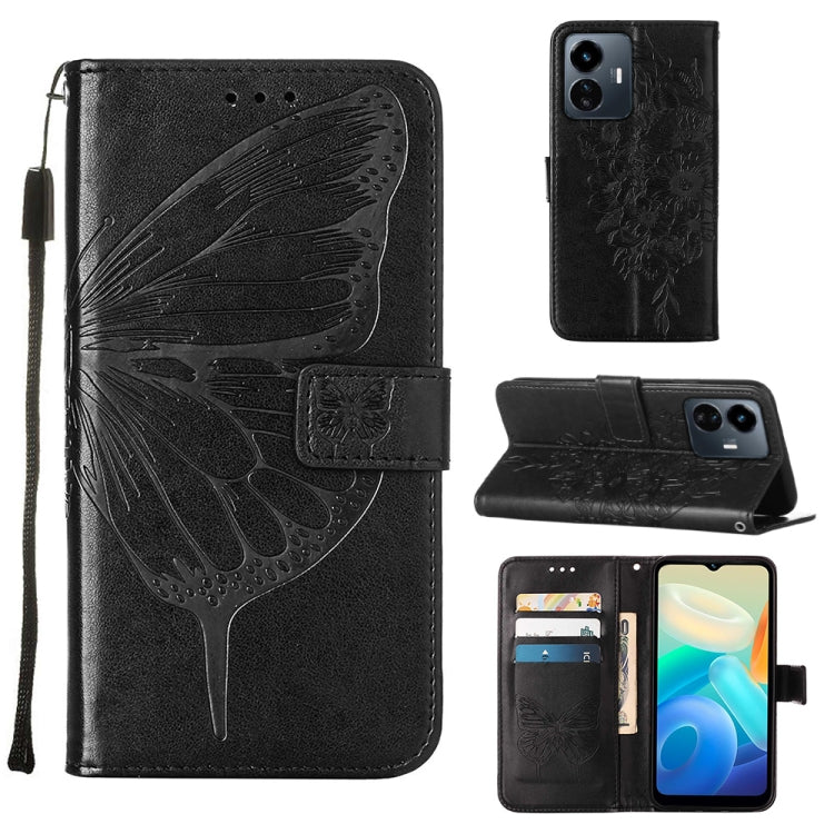 Embossed Butterfly Flip Leather Phone Case, For Tecno Spark 9 Pro/Spark 9T, For vivo S10e 5G/V23e 4G/V23E 5G/Y75 4G, For vivo Y02S, For vivo Y77 5G Global, For ZTE Blade A52, For ZTE Blade A72 5G