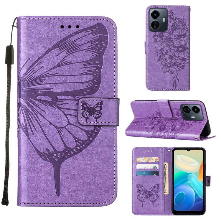 Embossed Butterfly Flip Leather Phone Case, For Tecno Spark 9 Pro/Spark 9T, For vivo S10e 5G/V23e 4G/V23E 5G/Y75 4G, For vivo Y02S, For vivo Y77 5G Global, For ZTE Blade A52, For ZTE Blade A72 5G