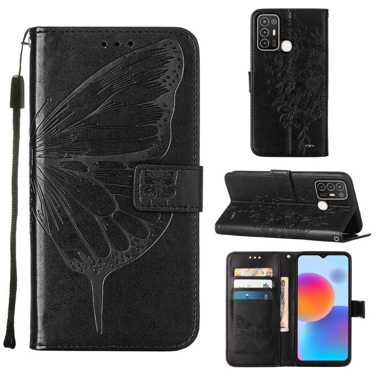 Embossed Butterfly Flip Leather Phone Case, For Tecno Spark 9 Pro/Spark 9T, For vivo S10e 5G/V23e 4G/V23E 5G/Y75 4G, For vivo Y02S, For vivo Y77 5G Global, For ZTE Blade A52, For ZTE Blade A72 5G