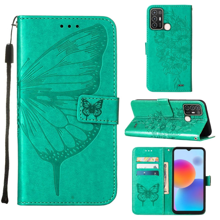Embossed Butterfly Flip Leather Phone Case, For Tecno Spark 9 Pro/Spark 9T, For vivo S10e 5G/V23e 4G/V23E 5G/Y75 4G, For vivo Y02S, For vivo Y77 5G Global, For ZTE Blade A52, For ZTE Blade A72 5G