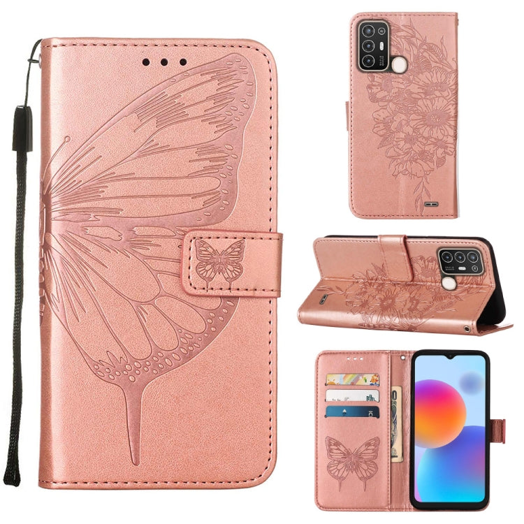 Embossed Butterfly Flip Leather Phone Case, For Tecno Spark 9 Pro/Spark 9T, For vivo S10e 5G/V23e 4G/V23E 5G/Y75 4G, For vivo Y02S, For vivo Y77 5G Global, For ZTE Blade A52, For ZTE Blade A72 5G