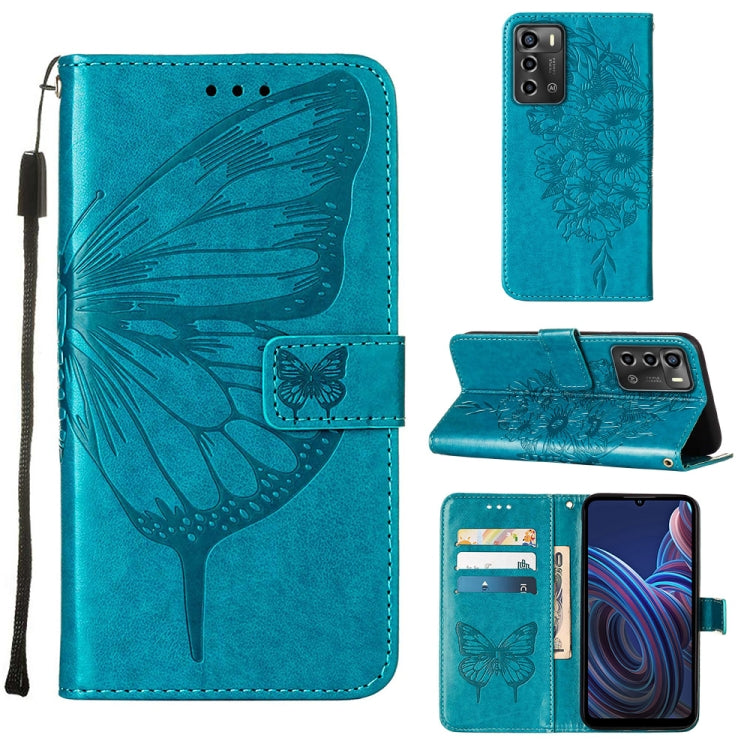 Embossed Butterfly Flip Leather Phone Case, For Tecno Spark 9 Pro/Spark 9T, For vivo S10e 5G/V23e 4G/V23E 5G/Y75 4G, For vivo Y02S, For vivo Y77 5G Global, For ZTE Blade A52, For ZTE Blade A72 5G
