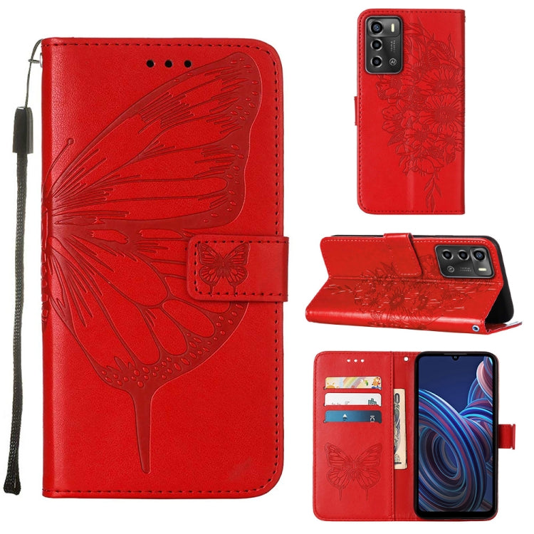 Embossed Butterfly Flip Leather Phone Case, For Tecno Spark 9 Pro/Spark 9T, For vivo S10e 5G/V23e 4G/V23E 5G/Y75 4G, For vivo Y02S, For vivo Y77 5G Global, For ZTE Blade A52, For ZTE Blade A72 5G