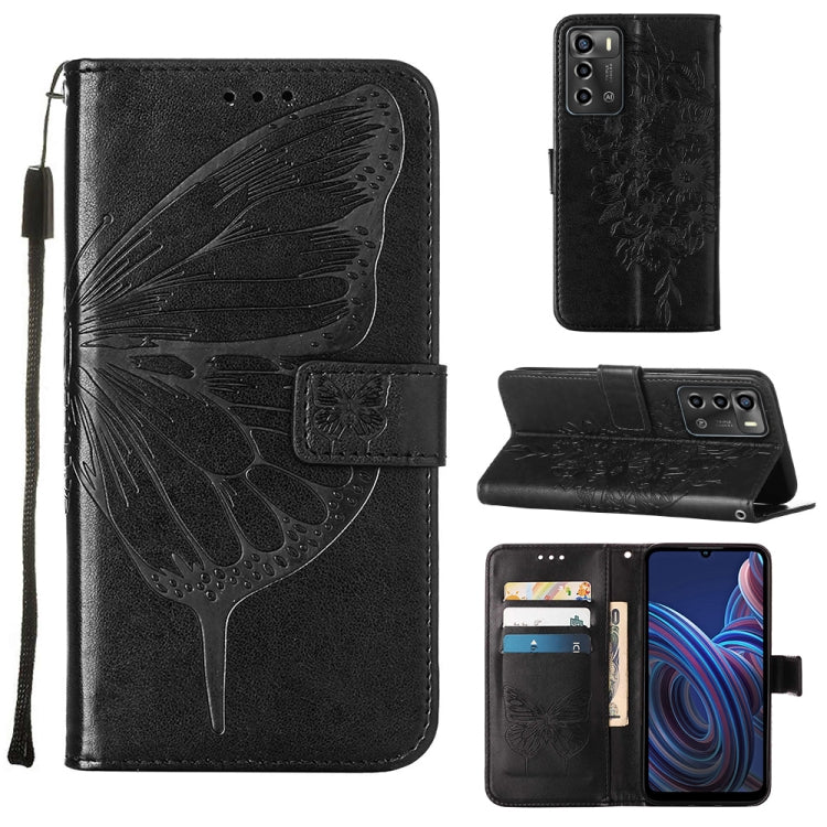 Embossed Butterfly Flip Leather Phone Case, For Tecno Spark 9 Pro/Spark 9T, For vivo S10e 5G/V23e 4G/V23E 5G/Y75 4G, For vivo Y02S, For vivo Y77 5G Global, For ZTE Blade A52, For ZTE Blade A72 5G