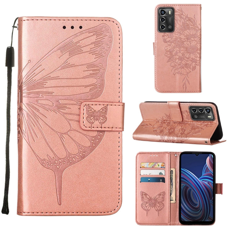 Embossed Butterfly Flip Leather Phone Case, For Tecno Spark 9 Pro/Spark 9T, For vivo S10e 5G/V23e 4G/V23E 5G/Y75 4G, For vivo Y02S, For vivo Y77 5G Global, For ZTE Blade A52, For ZTE Blade A72 5G