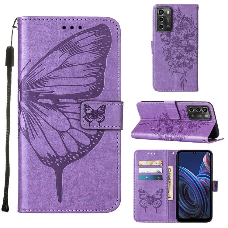 Embossed Butterfly Flip Leather Phone Case, For Tecno Spark 9 Pro/Spark 9T, For vivo S10e 5G/V23e 4G/V23E 5G/Y75 4G, For vivo Y02S, For vivo Y77 5G Global, For ZTE Blade A52, For ZTE Blade A72 5G