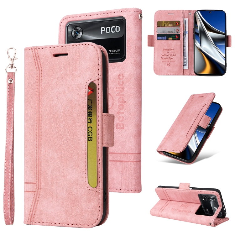 BETOPNICE Dual-side Buckle Leather Phone Case, For Xiaomi Poco X4 Pro 5G