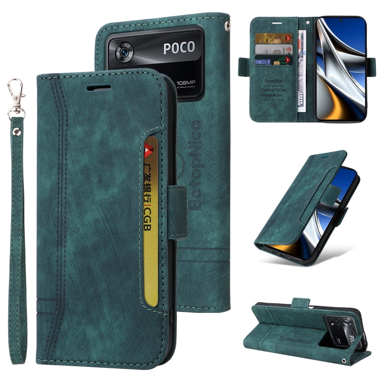 BETOPNICE Dual-side Buckle Leather Phone Case, For Xiaomi Poco X4 Pro 5G
