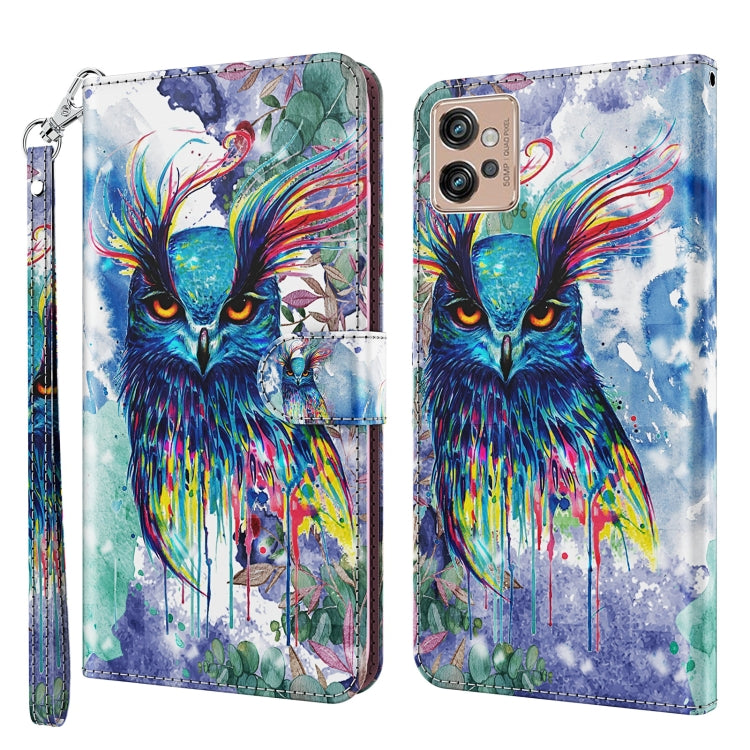 3D Painting Pattern TPU + PU Leather Phone Case, For Motorola Moto G32, For Motorola Moto G42, For Motorola Moto G62, For Honor Magic4 Lite 4G/5G