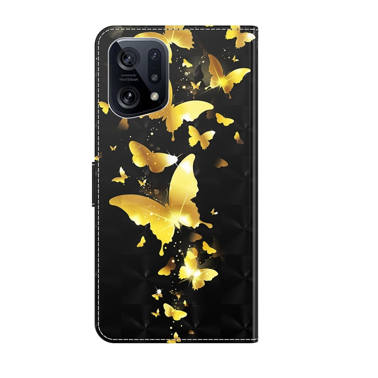3D Painting Pattern TPU + PU Leather Phone Case, For OPPO Find X5, For OPPO Find X5 Pro, For OPPO Reno7 5G/Find X5 Lite, For vivo Y72 5G